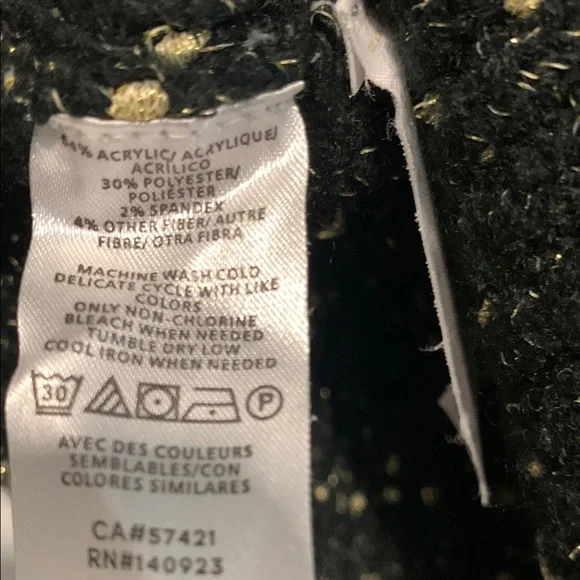 Ann Taylor Black and Gold Speckled Turtleneck Sweater - Picture 4 of 4